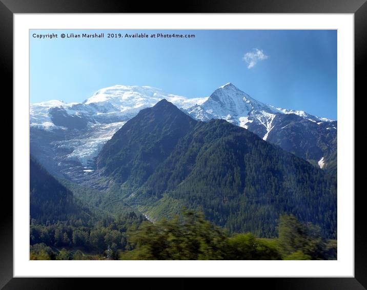 Mont Blanc-Chamonix.  Framed Mounted Print by Lilian Marshall
