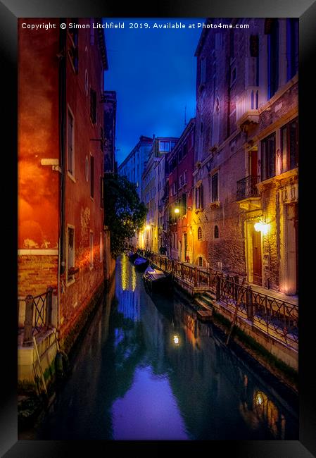 Venice Canals Framed Print by Simon Litchfield