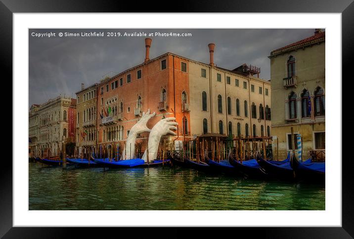 Venice 'Support' Framed Mounted Print by Simon Litchfield