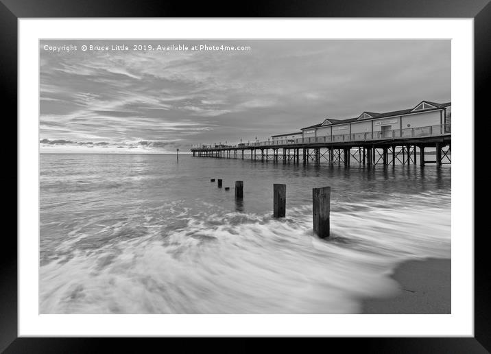 Monochromatic Sunrise over Teignmouth Pier Framed Mounted Print by Bruce Little