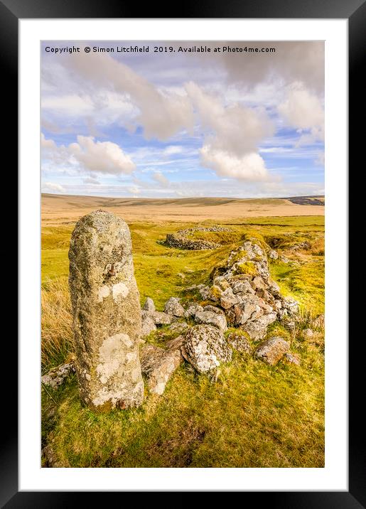Dartmoor National Park Whiteworks Abandoned Tin Mi Framed Mounted Print by Simon Litchfield
