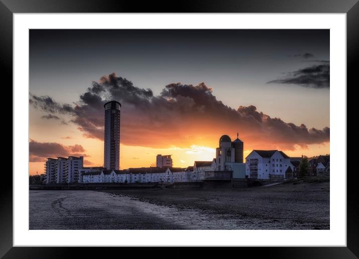 Sunset at the Maritime Quarter Framed Mounted Print by Leighton Collins