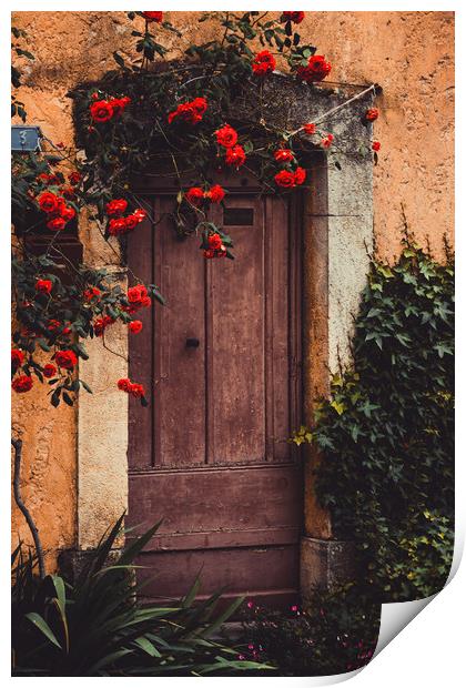 Doorway, Valbonne. France Print by Maggie McCall