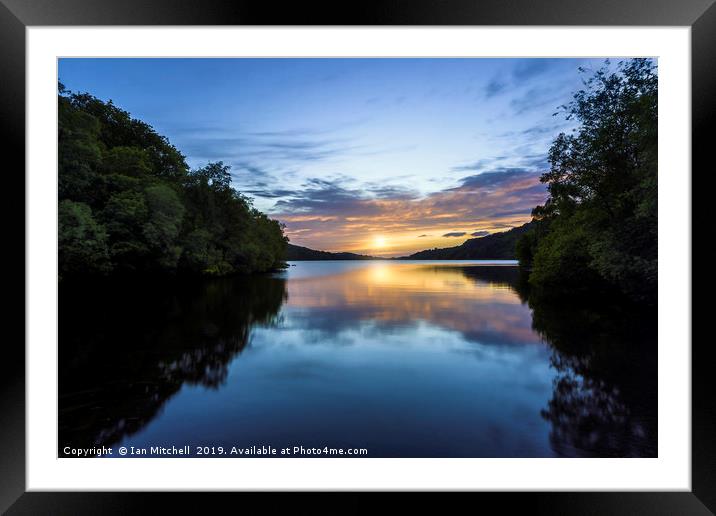 Llyn Padarn Sunset Framed Mounted Print by Ian Mitchell
