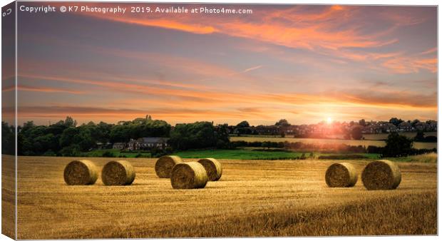 Harvest Sunset in Rotherham, South Yorkshire Canvas Print by K7 Photography