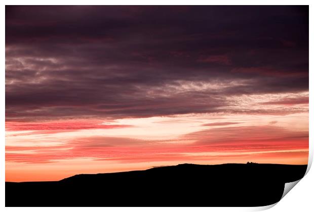 Sunset across the Peak District Print by Jules Taylor