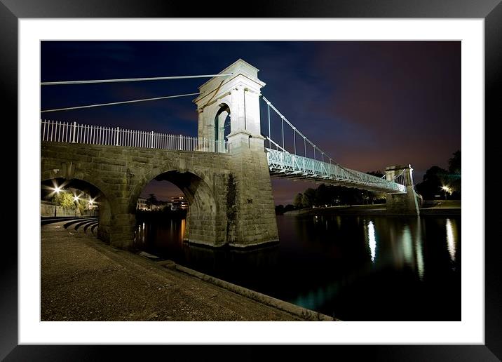 Wilford Suspension Bridge, Embankment, Nottingham Framed Mounted Print by Jules Taylor