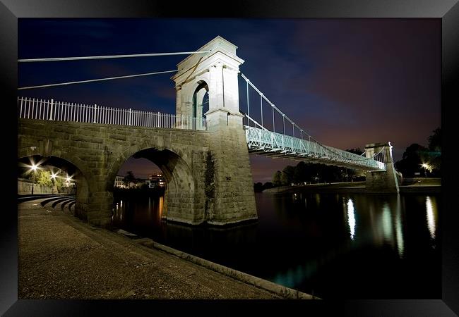 Wilford Suspension Bridge, Embankment, Nottingham Framed Print by Jules Taylor