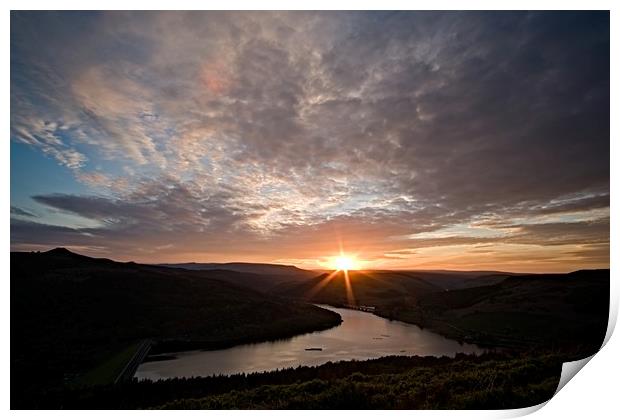 Ladybower Sunset Print by Jules Taylor