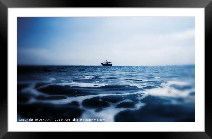 Blue water Framed Mounted Print by DeniART 
