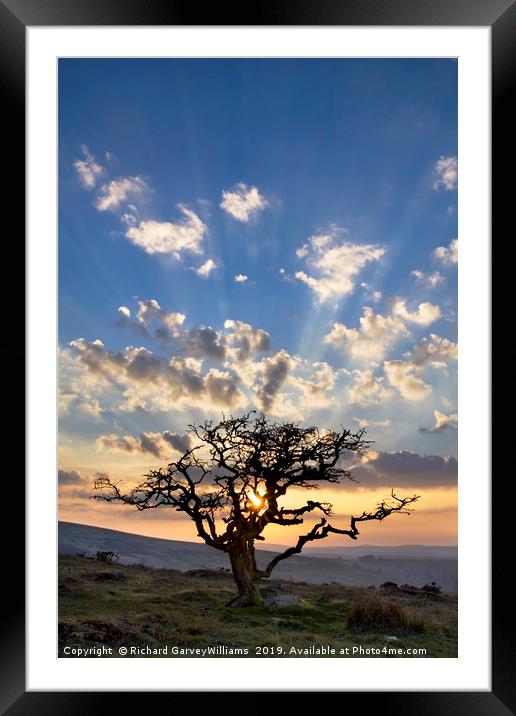 Sunset over a Dartmoor Scene Framed Mounted Print by Richard GarveyWilliams