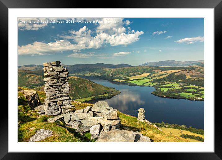 Bonscale Towers and Ullswater Framed Mounted Print by Reg K Atkinson