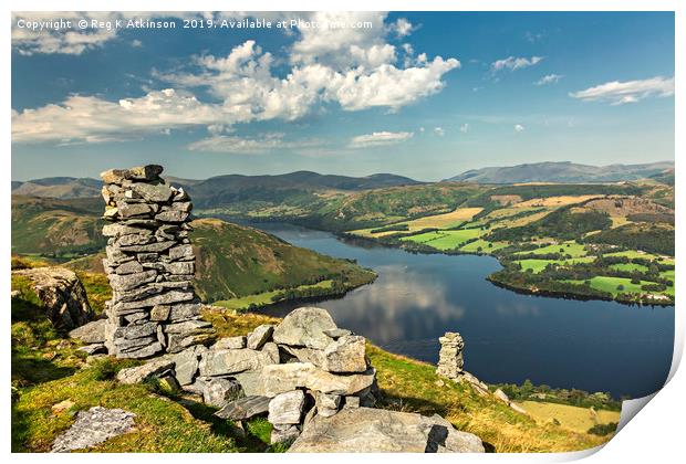 Bonscale Towers and Ullswater Print by Reg K Atkinson
