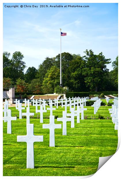 American Cemetery Cambridge Print by Chris Day