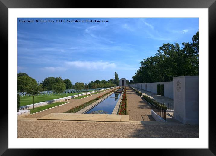 American Cemetery Cambridge Framed Mounted Print by Chris Day