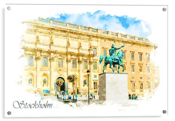 The Royal Palace in Stockholm Acrylic by Wdnet Studio