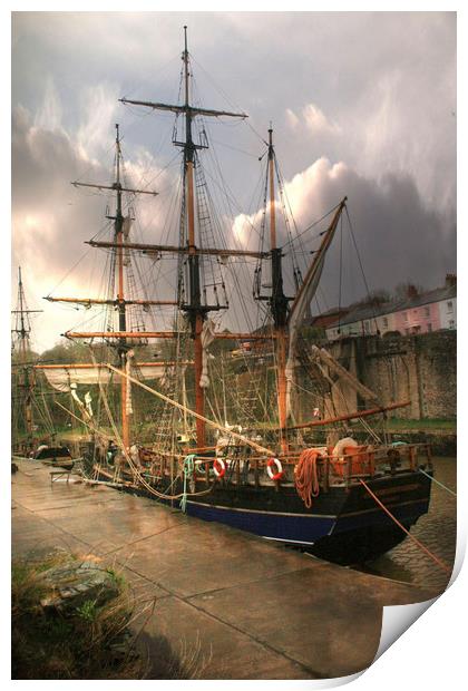 Tall Ship  Print by Irene Burdell