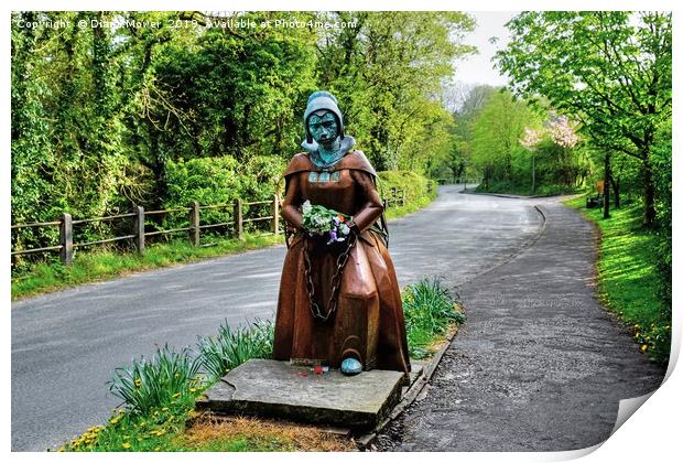 Alice Nutter Statue Pendle Print by Diana Mower