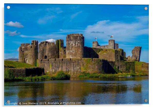 A Fortress in Caerphilly Acrylic by Jane Metters