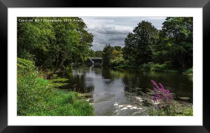 The River Don at Aldwarke Lock, Rotherham Framed Mounted Print by K7 Photography