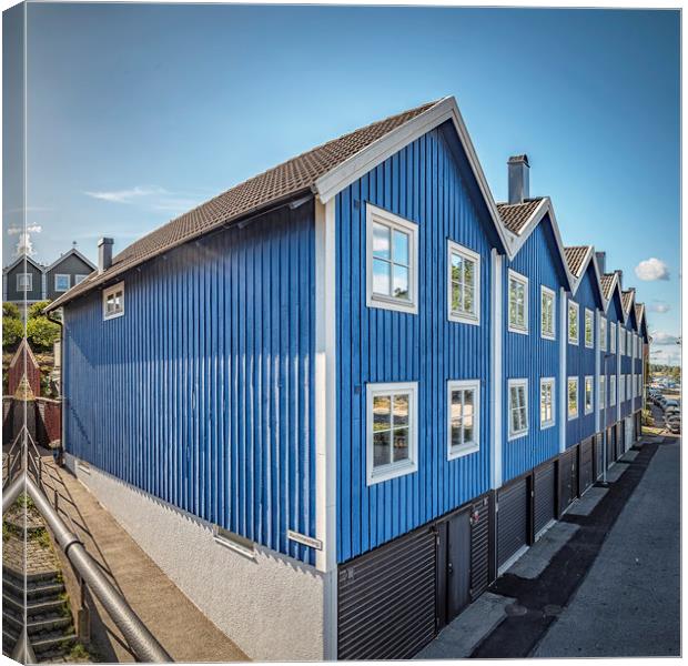 Karlskrona Blue Houses Canvas Print by Antony McAulay