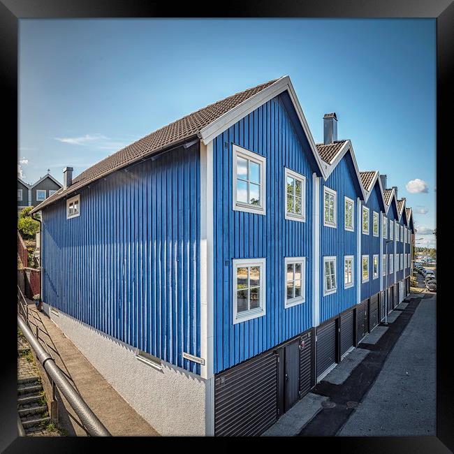 Karlskrona Blue Houses Framed Print by Antony McAulay