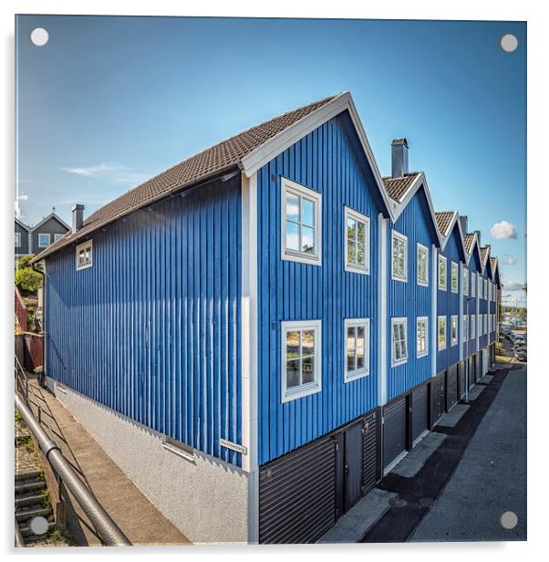 Karlskrona Blue Houses Acrylic by Antony McAulay