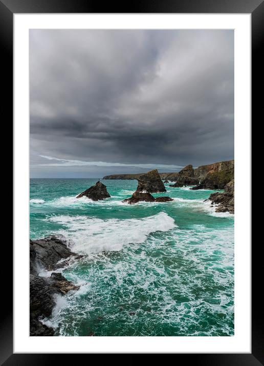  Carnewas, Bedruthan Steps, Cornwall Framed Mounted Print by Maggie McCall