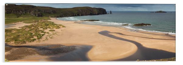  Sandwood Bay Scotland Panorama Acrylic by Derek Beattie