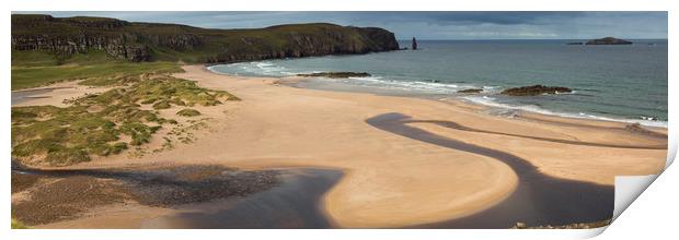  Sandwood Bay Scotland Panorama Print by Derek Beattie