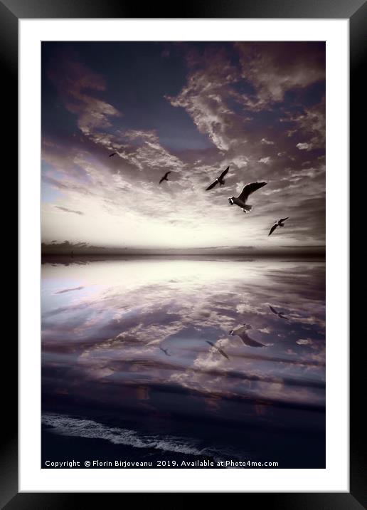 Heaven And Water Bluish Framed Mounted Print by Florin Birjoveanu