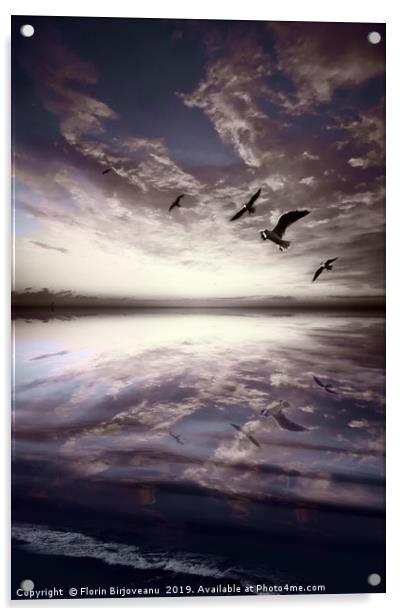 Heaven And Water Bluish Acrylic by Florin Birjoveanu