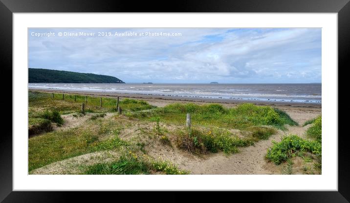 The Beach at Sand Bay Somerset Framed Mounted Print by Diana Mower