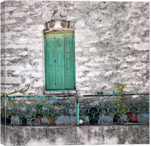 Green Shutters Canvas Print by mark Smith