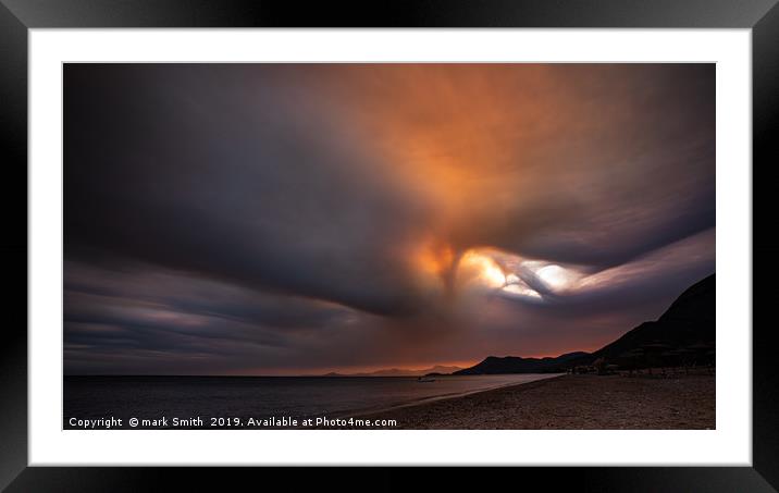 Fire In The Sky Framed Mounted Print by mark Smith