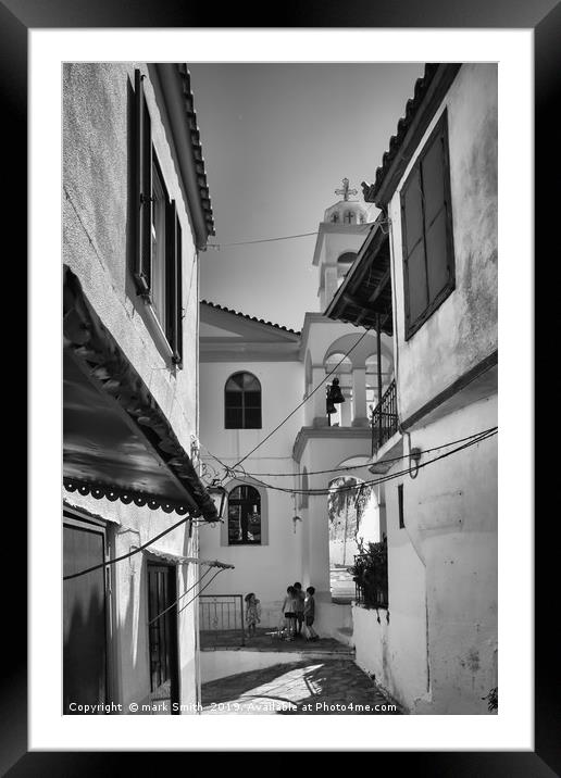 Greek Village Life Framed Mounted Print by mark Smith