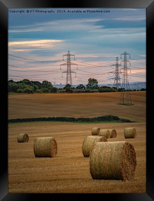 Straw Bales in South Yorkshire Framed Print by K7 Photography
