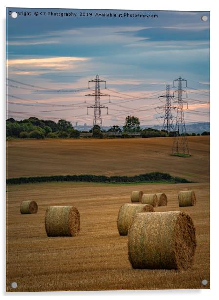 Straw Bales in South Yorkshire Acrylic by K7 Photography