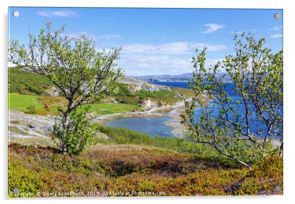 View of Porsangerfjorden Acrylic by Gisela Scheffbuch