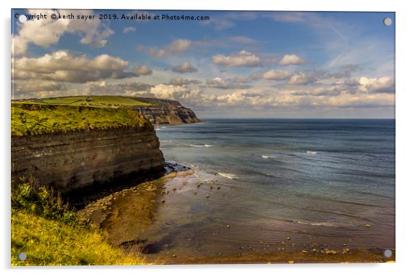 Boulby Cliffs North Yorkshire Acrylic by keith sayer
