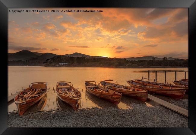 Derwent Water Sunset Framed Print by Pete Lawless