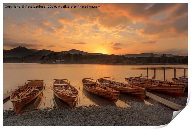 Derwent Water Sunset Print by Pete Lawless