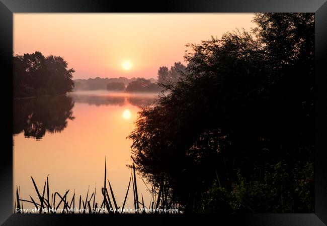 Sunrise On The River Trent Framed Print by Martyn Williams