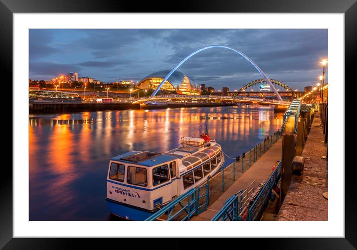 River Tyne Cruiseboat Framed Mounted Print by Naylor's Photography