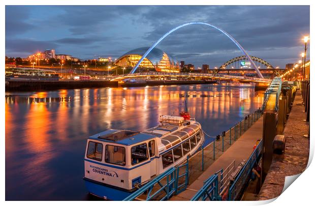 River Tyne Cruiseboat Print by Naylor's Photography