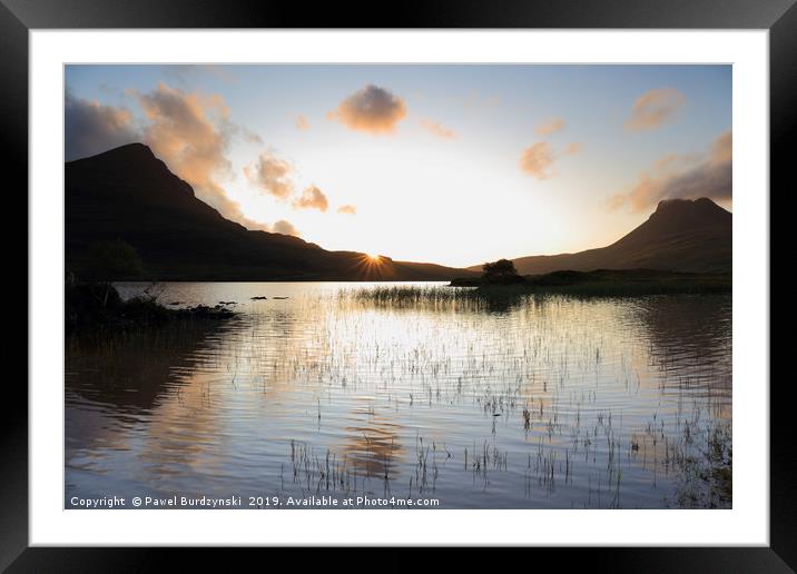 Sunset over Loch Lurgainn Framed Mounted Print by Pawel Burdzynski