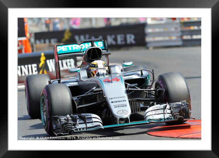     Lewis Hamilton - Monaco 2016                   Framed Mounted Print by SEAN RAMSELL