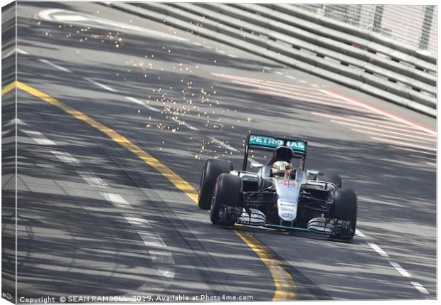     Lewis Hamilton - Monaco Grand Prix 2016        Canvas Print by SEAN RAMSELL