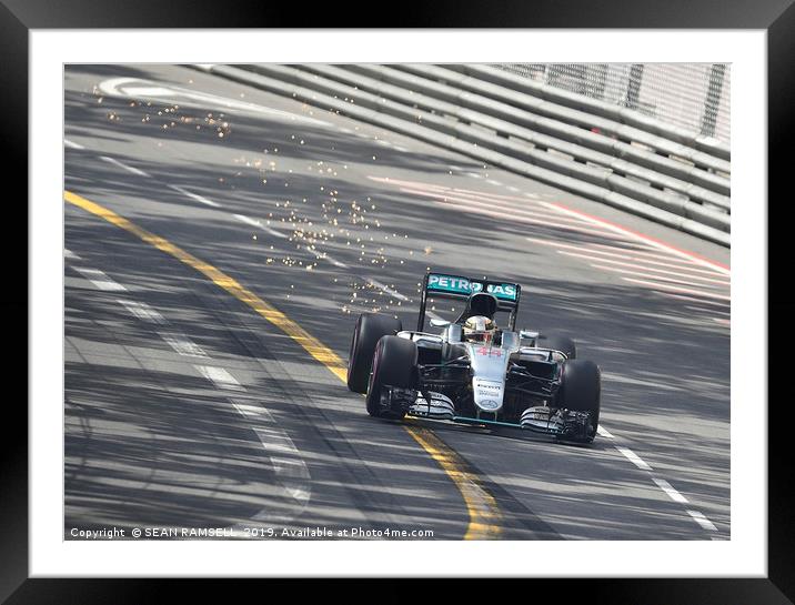     Lewis Hamilton - Monaco Grand Prix 2016        Framed Mounted Print by SEAN RAMSELL