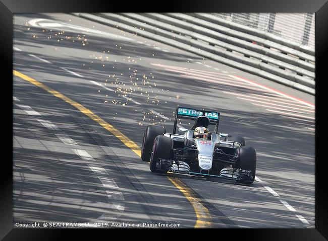     Lewis Hamilton - Monaco Grand Prix 2016        Framed Print by SEAN RAMSELL